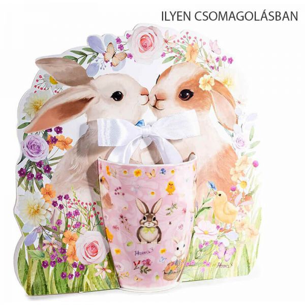 Húsvéti kis nyuszis porcelán bögre - 300 ml papír díszcsomagolásban