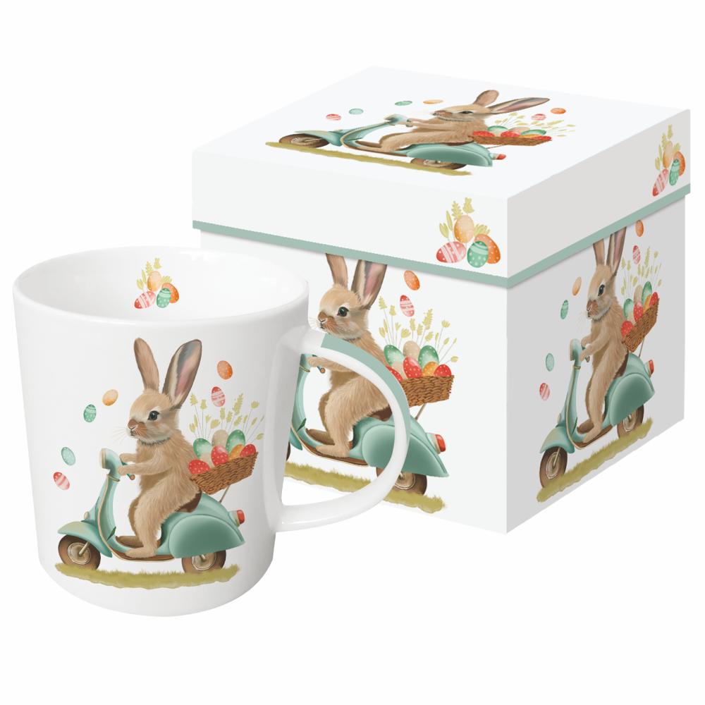 Bögre, csésze Húsvéti nyuszis porcelán bögre díszdobozban Bunny Dash