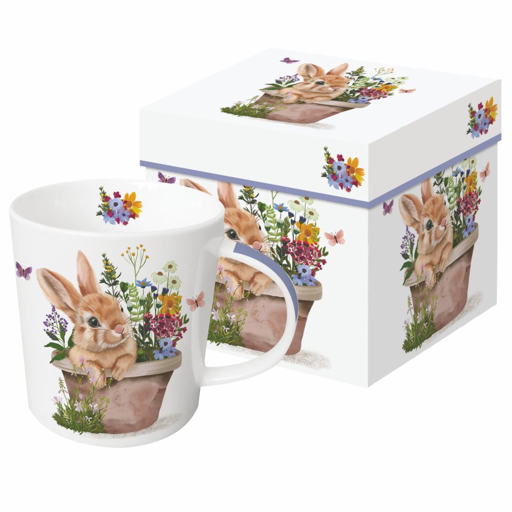 Bögre, csésze Húsvéti nyuszis porcelán bögre díszdobozban Colette