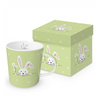 Bögre, csésze Húsvéti nyuszis porcelán bögre díszdobozban Hello Easter green