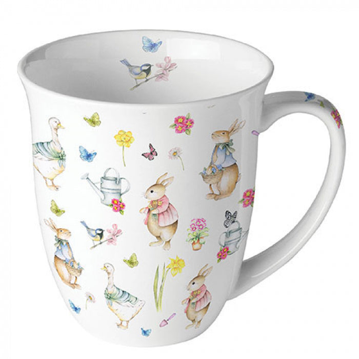 Bögre, csésze Húsvéti nyuszis porcelán bögre Easter garden