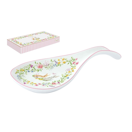 Húsvéti porcelán fakanáltartó kanál forma Happy Easter