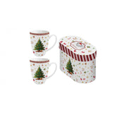 Bögre Karácsonyfás porcelán bögre 380 ml 2 db szett