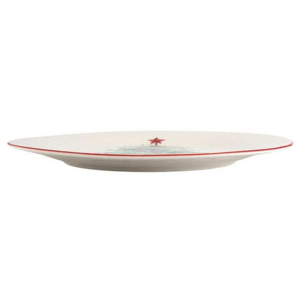 Karácsonyfás porcelán lapostányér - 26,5 cm - Holly Dreams