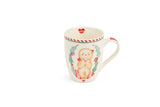 Karácsonyi porcelán bögre 350 ml díszdobozban mézeskalács baba ajándékkal