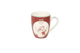 Karácsonyi porcelán bögre 350 ml fém teatojással díszcsomagban többféle