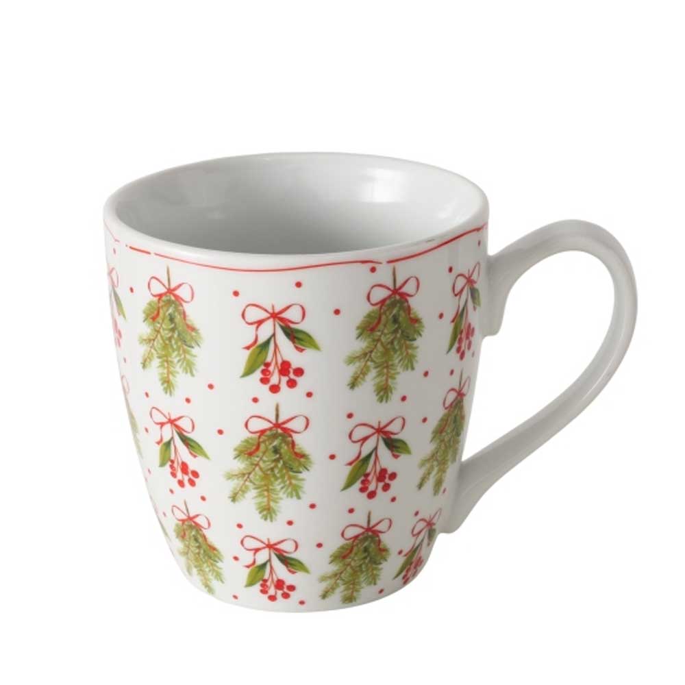 Karácsonyi porcelán bögre 480 ml fenyőágas Noelle