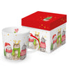 Karácsonyi porcelán bögre cicás 400 ml