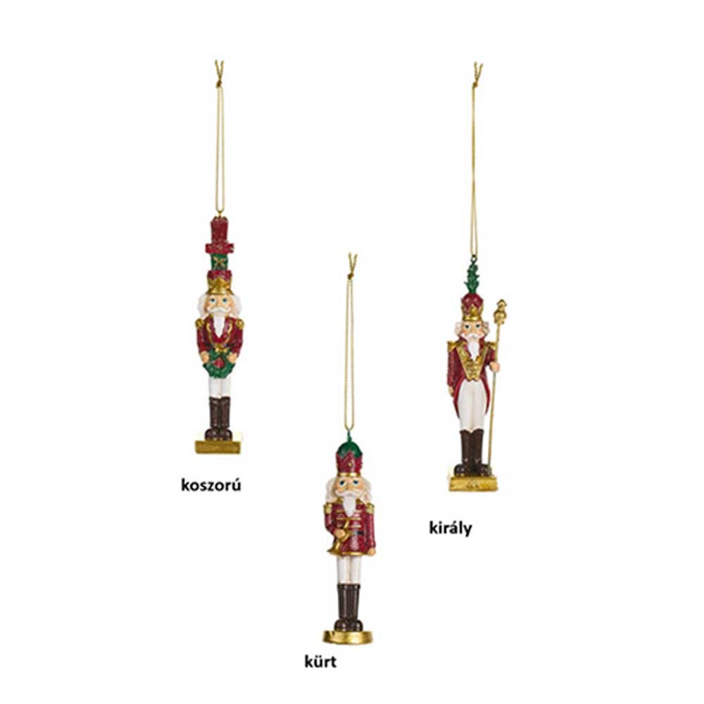 Diótörő karácsonyfadísz 12 cm három féle