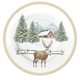 Tányér, étkészlet Karácsonyi desszertes tányér 4 db szett White Forest díszdobozban