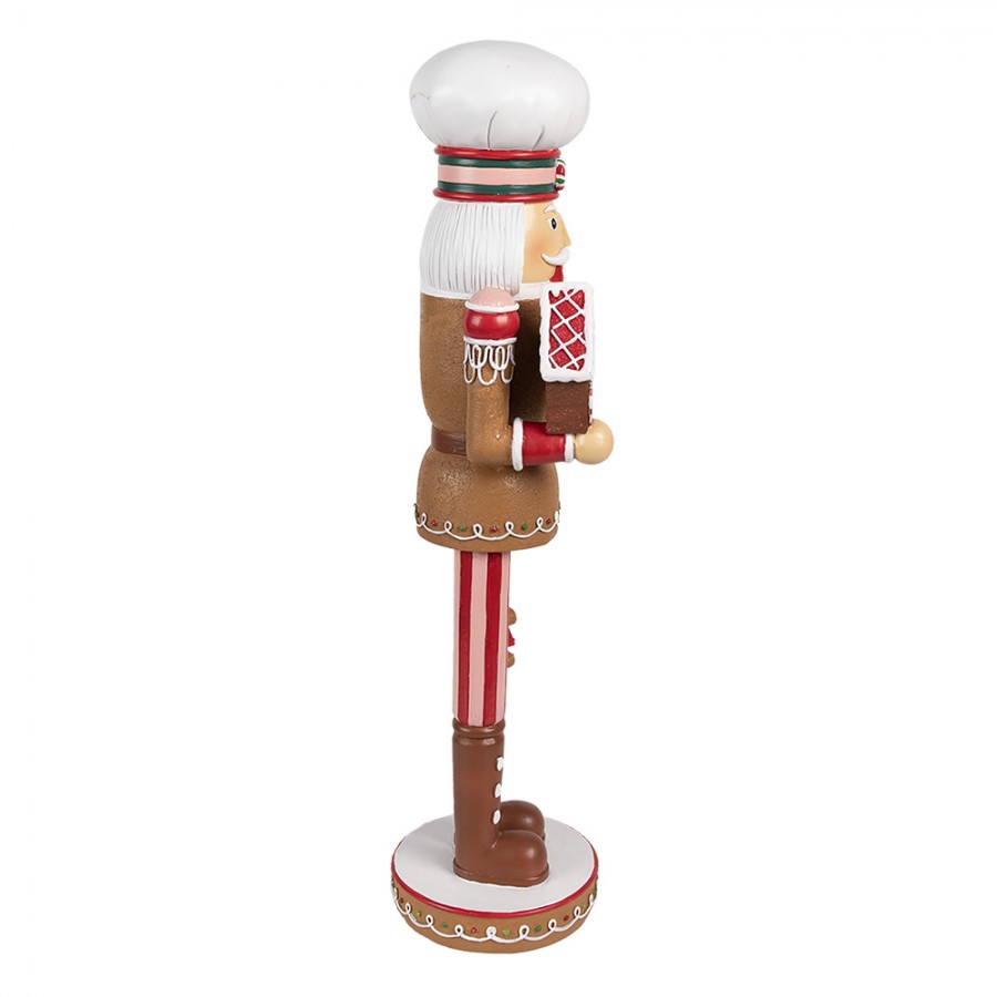Karácsonyi dekoráció Karácsonyi diótörő figura mézeskalács ruhában mézivel 46 cm