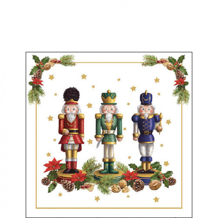 Szalvéta Karácsonyi diótörő papírszalvéta 25x25 cm Bearded nutcracker