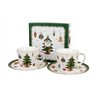 Bögre, csésze Karácsonyi fenyőfás porcelán csésze aljjal 250 ml 2 személyes dobozban Around Christmas Tree