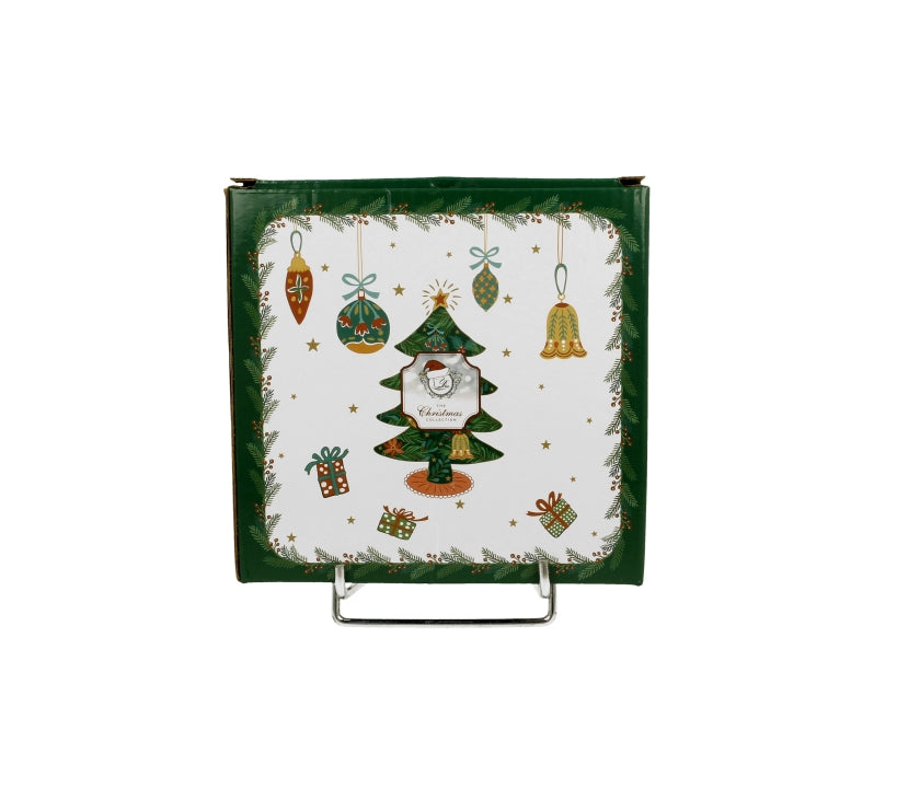 Bögre, csésze Karácsonyi fenyőfás porcelán csillag tányér szett 2 db-os dobozban Around Christmas Tree