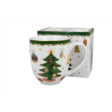 Bögre, csésze Karácsonyi fenyőfás porcelán jumbo bögre 1000 ml dobozban Around Christmas Tree