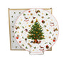 Bögre, csésze Karácsonyi fenyőfás porcelán nagy tányér 27 cm díszdobozban Christmas Tree