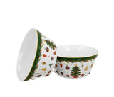 Bögre, csésze Karácsonyi fenyőfás porcelán tálka szett 2db-os 14 cm dobozban Around Christmas Tree