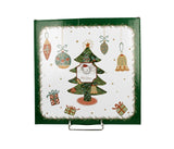 Bögre, csésze Karácsonyi fenyőfás porcelán tányér 25 cm dobozban Around Christmas Tree