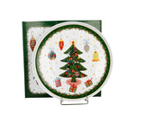 Bögre, csésze Karácsonyi fenyőfás porcelán tányér 25 cm dobozban Around Christmas Tree
