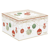 Tányér, étkészlet Karácsonyi gömbökkel díszített porcelán 370 ml-es reggeliző csésze aljjal díszdobozban Christmas Eve