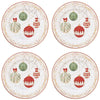 Tányér, étkészlet Karácsonyi gömbökkel díszített porcelán desszertes tányér 4 db szett Christmas Eve