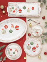 Tányér, étkészlet Karácsonyi gömbökkel díszített porcelán kávés csésze 2 db szett díszdobozban Christmas Eve
