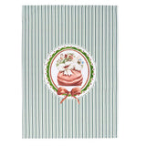 Karácsonyi konyharuha csíkos masnis ajándékos 50x70 cm pamut díszdobozban