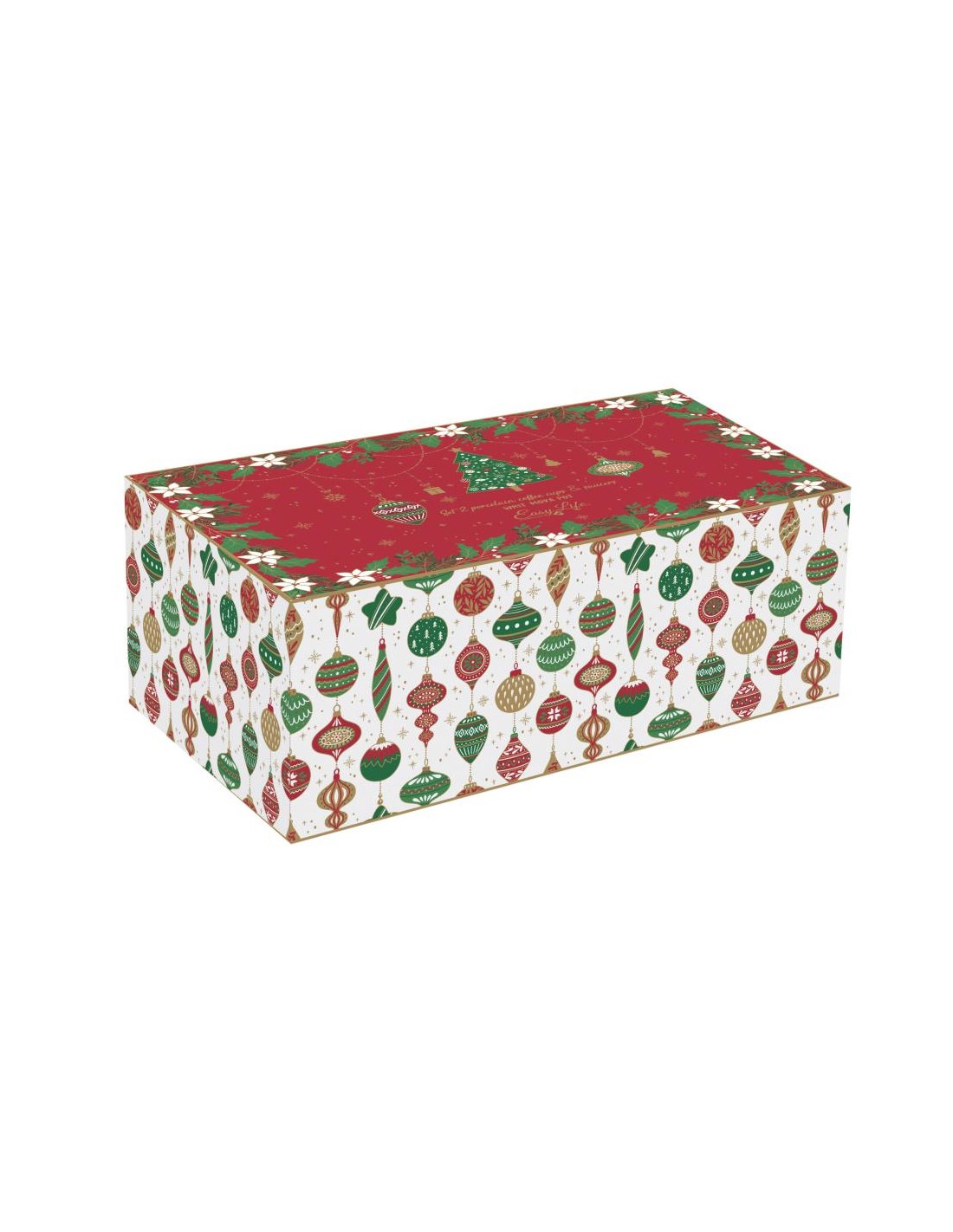 Bögre, csésze Karácsonyi kotyogós kávéfőző és porcelán kávés csésze szett díszdobozban Jingle Bells