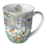 Bögre Karácsonyi madaras porcelán bögre