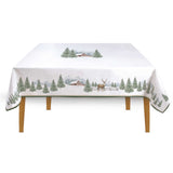 Asztali futó Karácsonyi pamut szavas mintás asztalterítő 145x180 cm White Forest