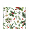 Szalvéta Karácsonyi papírszalvéta 25x25 cm Winter greenery white