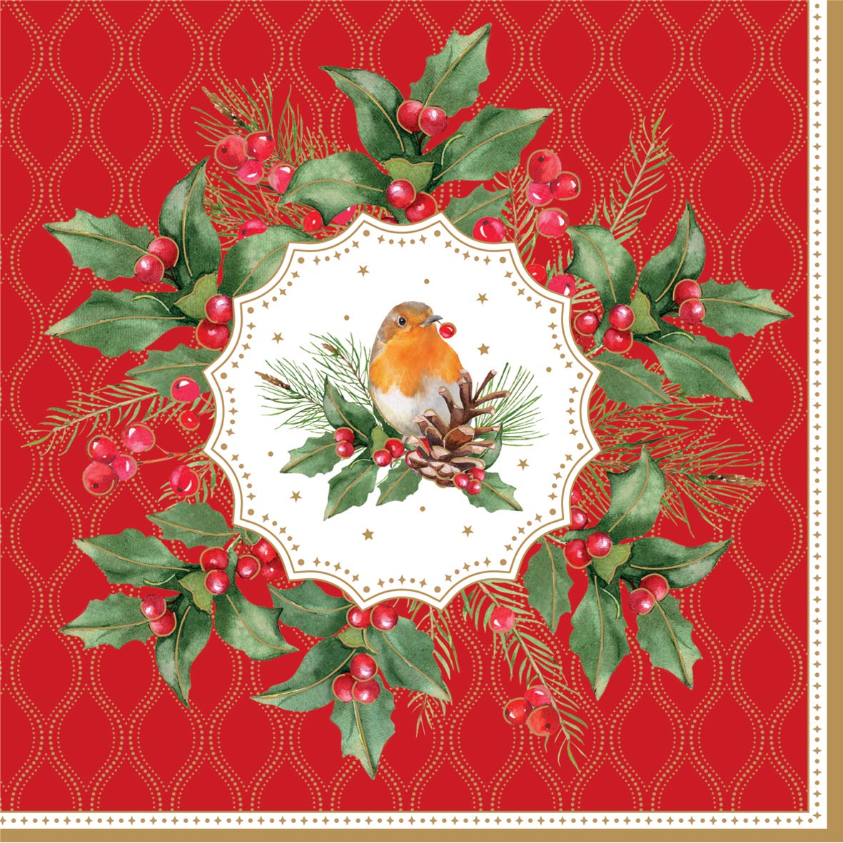Edényalátét Karácsonyi papírszalvéta 33x33 cm 20 db Christmas Berries