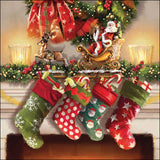 Szalvéta Karácsonyi papírszalvéta 33x33 cm Hanging stockings