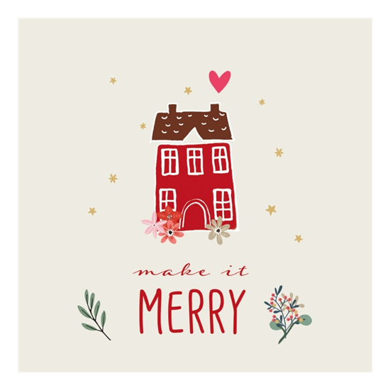 Szalvéta Karácsonyi papírszalvéta 33x33 cm Make it merry