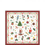 Szalvéta Karácsonyi papírszalvéta Ornaments All Over red 25x25 cm