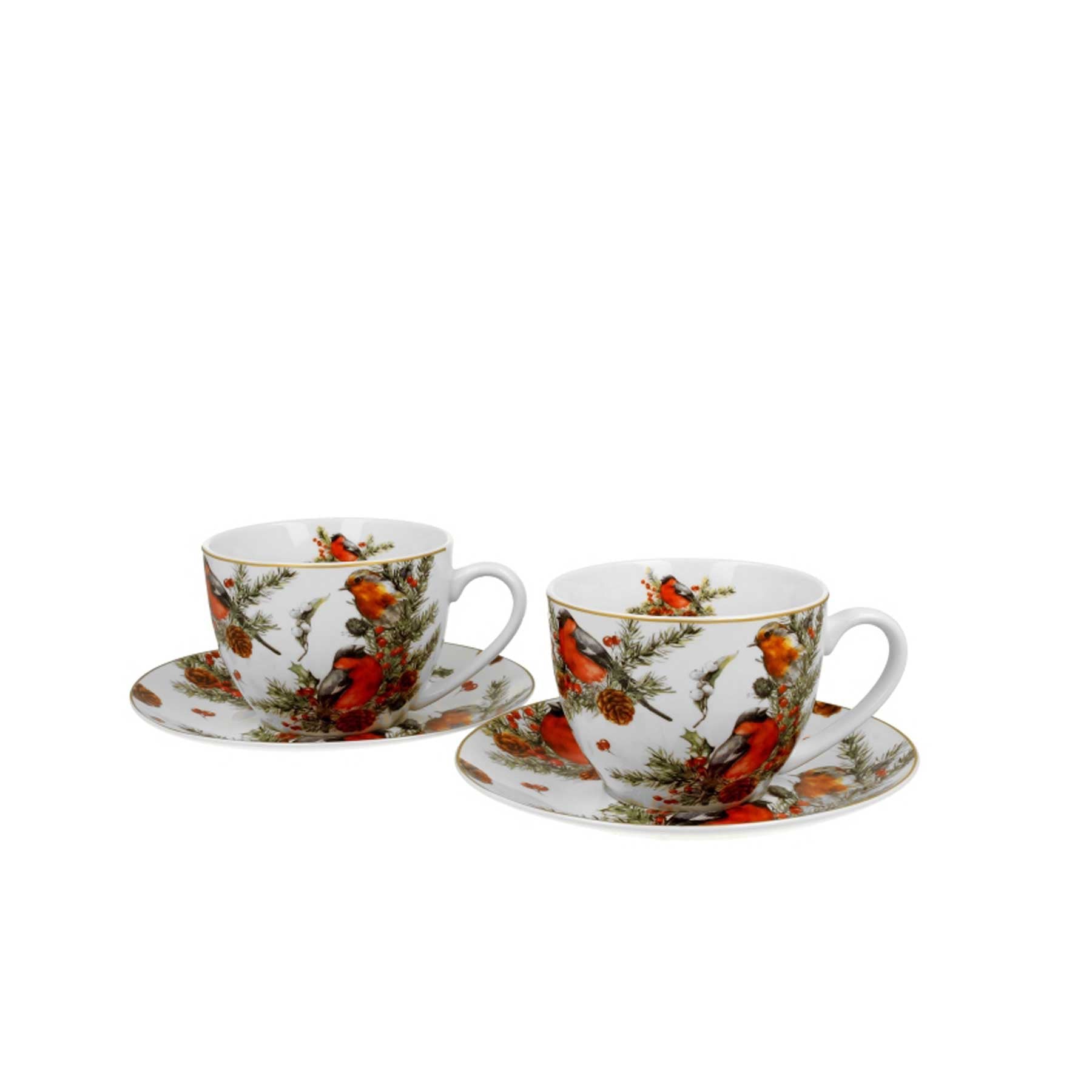 Bögre Karácsonyi porcelán 2 db csésze szett Madarak