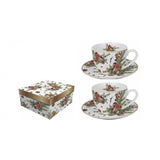 Bögre Karácsonyi porcelán 2 db csésze szett Madarak