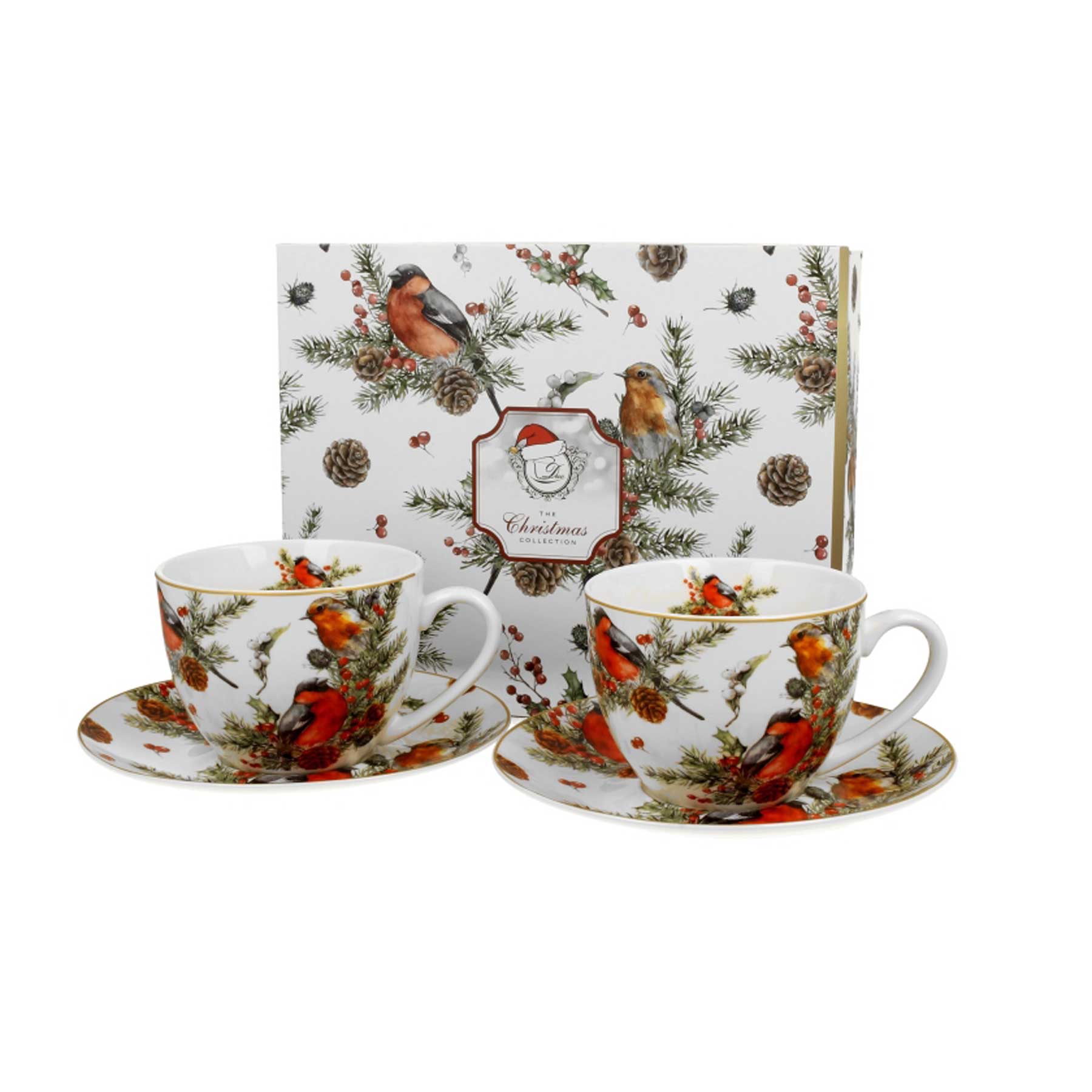 Bögre Karácsonyi porcelán 2 db csésze szett Madarak