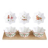 Tányér, étkészlet Karácsonyi porcelán 3 db tálka bambusz tálcán szett díszdobozban Magie de Noel
