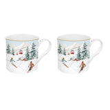 Bögre Karácsonyi porcelán bögre 2 db szett díszdobozban Chalet