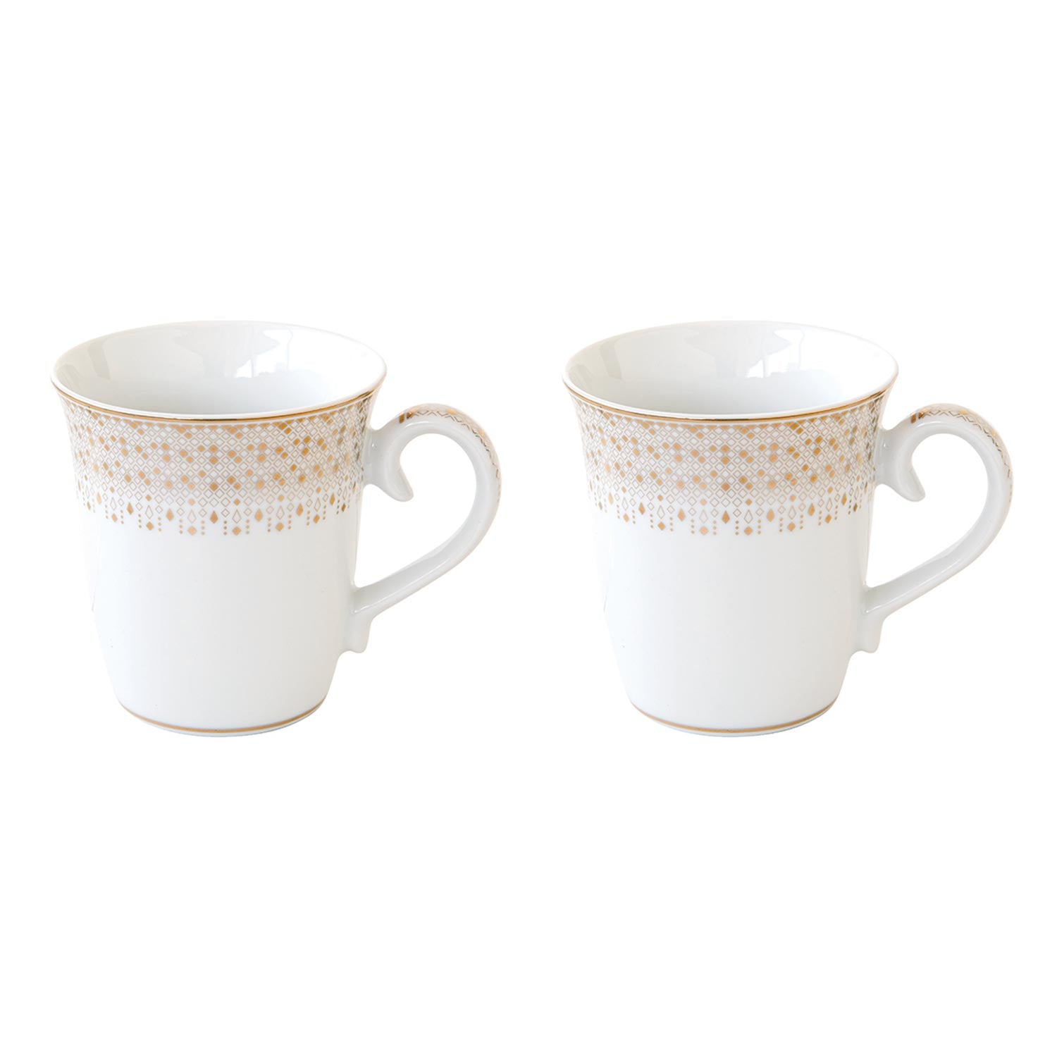 Bögre Karácsonyi porcelán bögre 2 db szett díszdobozban fehér arany Festive