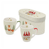 Bögre Karácsonyi porcelán bögre 2 db szett díszdobozban Snowflakes