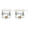Tányér, étkészlet Karácsonyi porcelán bögre 2db szarvasos White Forest díszdobozban