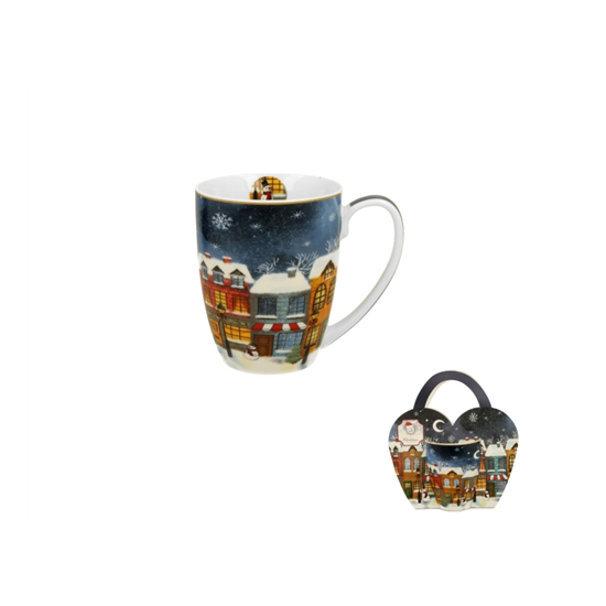 Bögre Karácsonyi porcelán bögre 360 ml díszcsomagolásban Christmas City