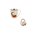 Bögre Karácsonyi porcelán bögre 360 ml díszcsomagolásban Mikulás rénszarvas szánnal