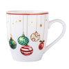 Karácsonyi porcelán bögre 450 ml karácsonyfa díszekkel