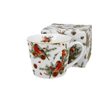 Bögre Karácsonyi porcelán bögre 610 ml díszcsomagolásban Madarak