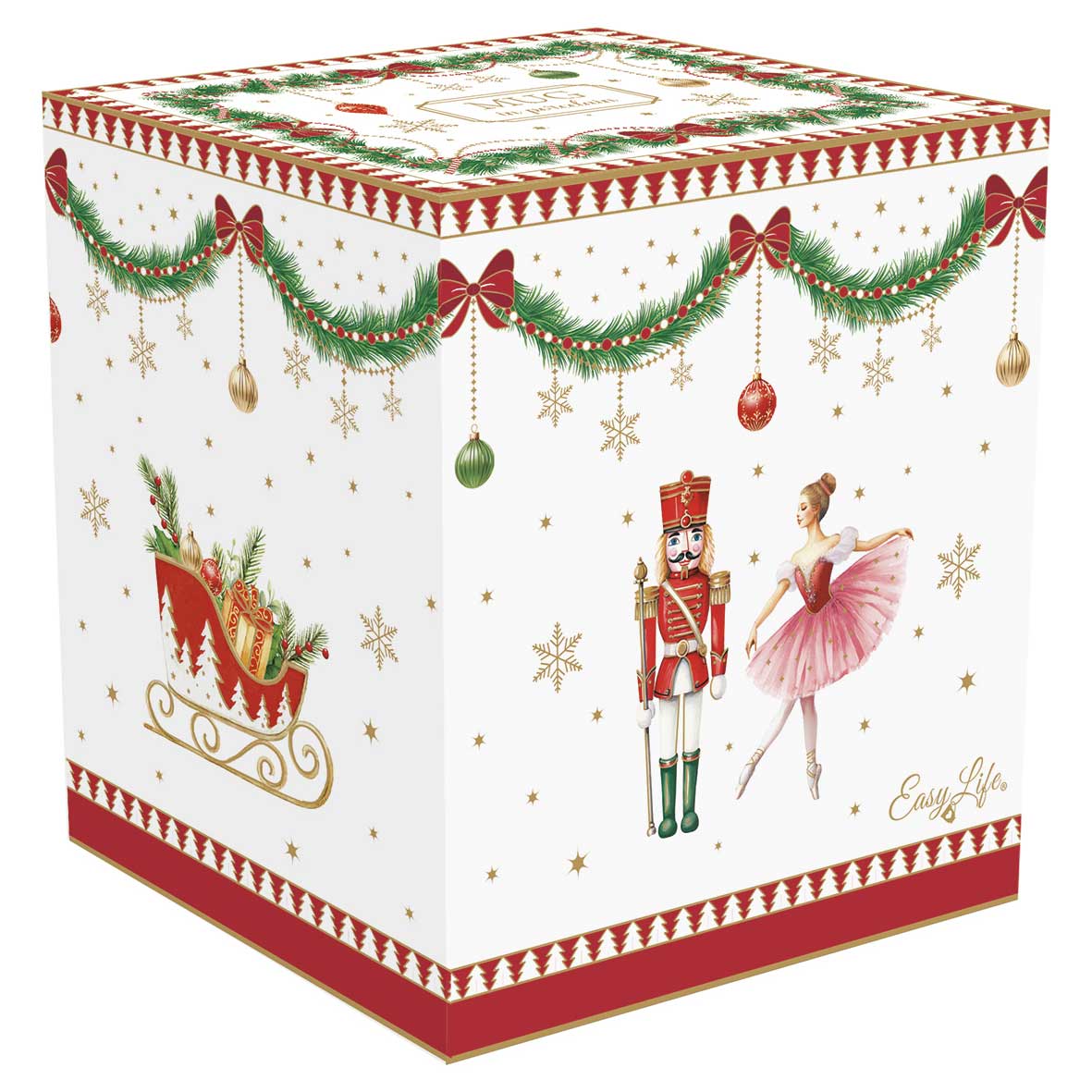 Tányér, étkészlet Karácsonyi porcelán bögre ballerina díszdobozban Magie de Noel