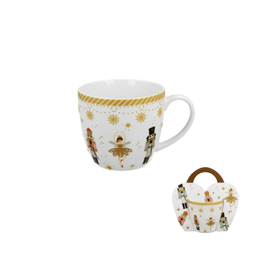 Bögre Karácsonyi porcelán bögre Diótörő és Balerina díszcsomagolásban