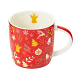 Karácsonyi porcelán bögre díszcsomagolásban - 300 ml piros